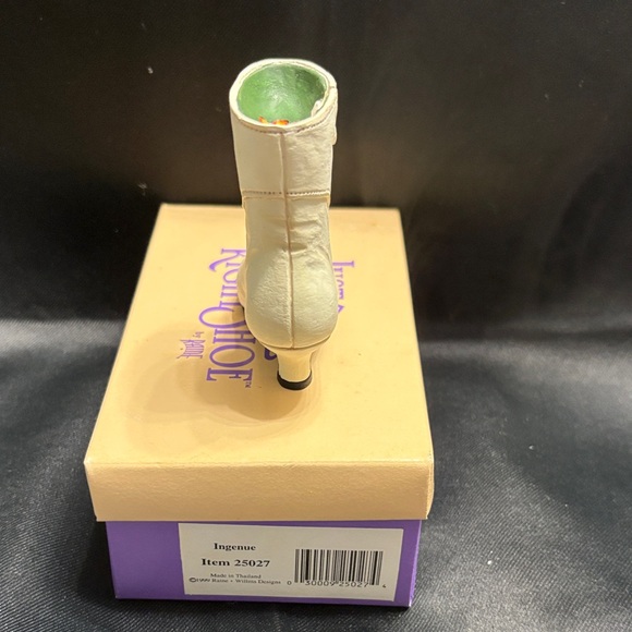 Just The Right Shoe Cream Heeled Boots - Picture 3 of 6